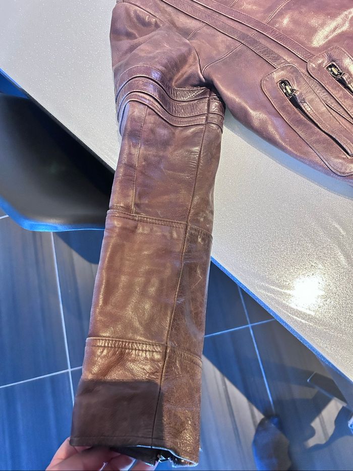 Veste en cuir brun Oryx – Homme – Taille M – Très bon état – Style biker chic - photo numéro 7