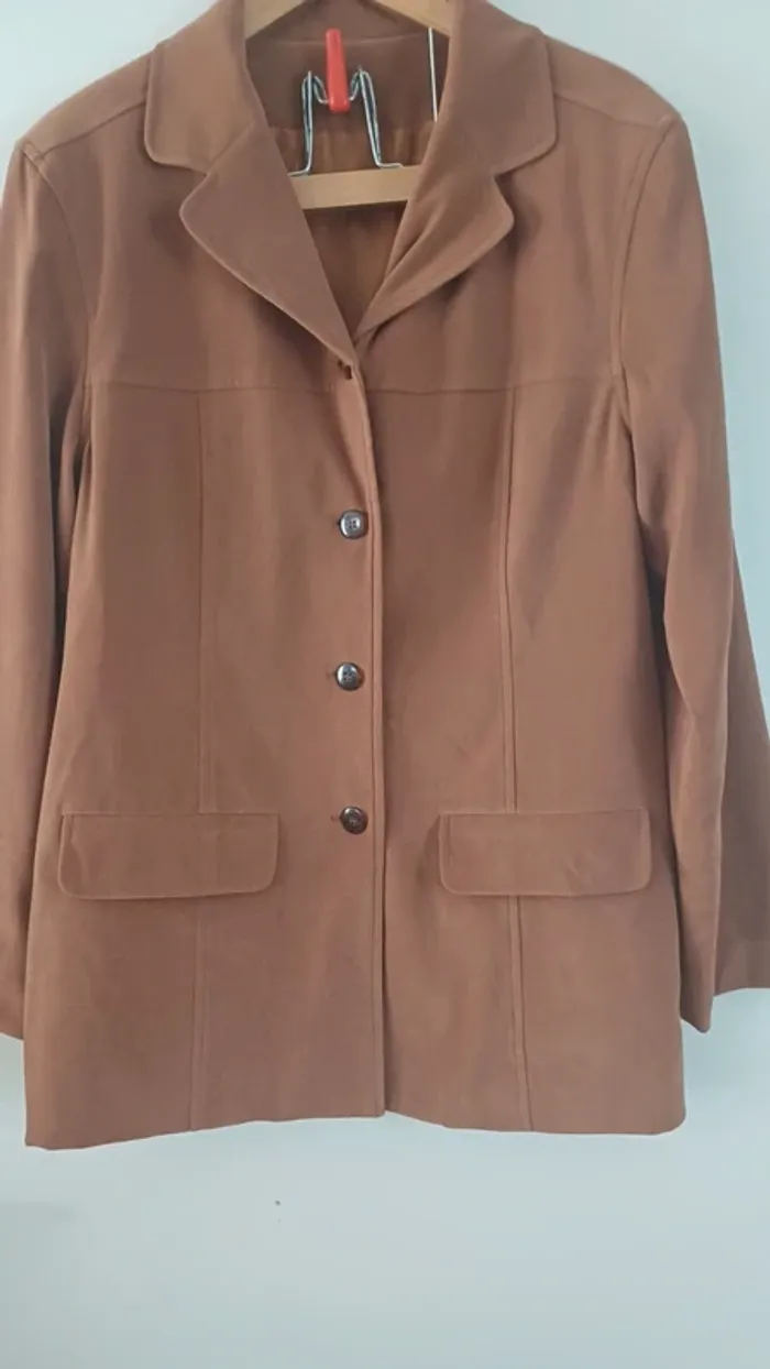 Veste suédine marron glacé taille 42
