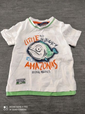 Tee shirt  manches courtes 6-9 mois