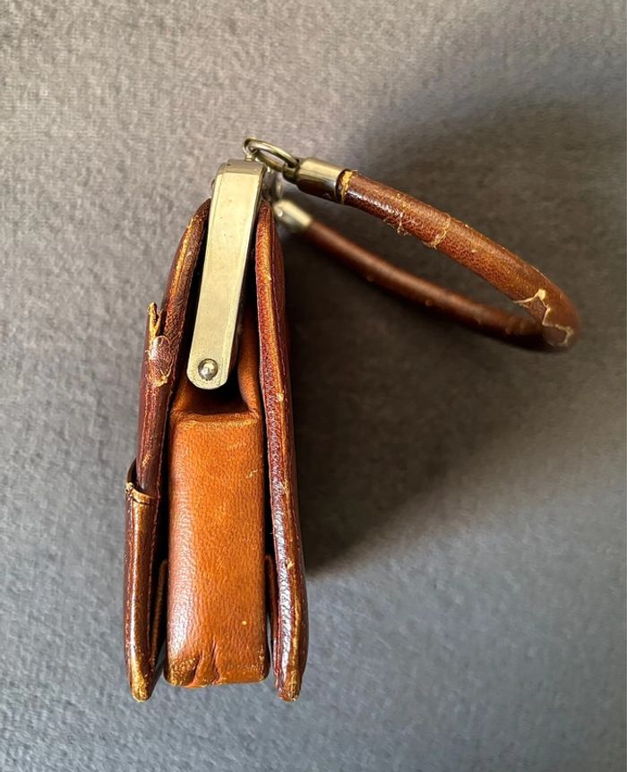 Sac à main ancien en cuir années 30 - photo numéro 9