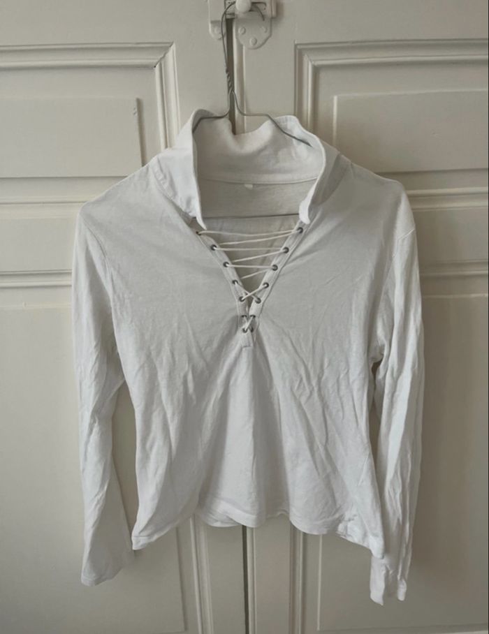 T-shirt manche longue blanc