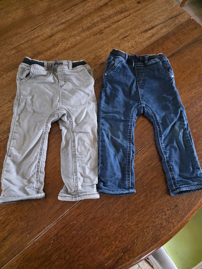 LOT 2 JEANS ORCHESTRA DOUBLURE POLAORE TAILLE 23 MOIS - photo numéro 1