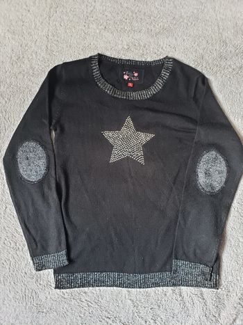 Pull fin noir étoile taille 12 ans