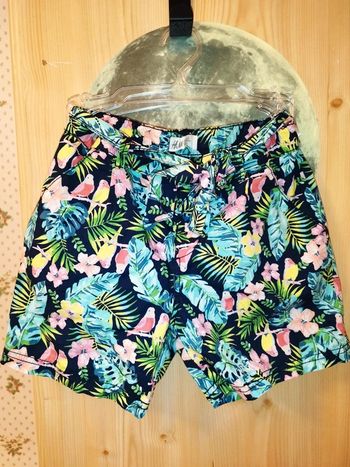 Short tropical fleurs feuilles oiseaux