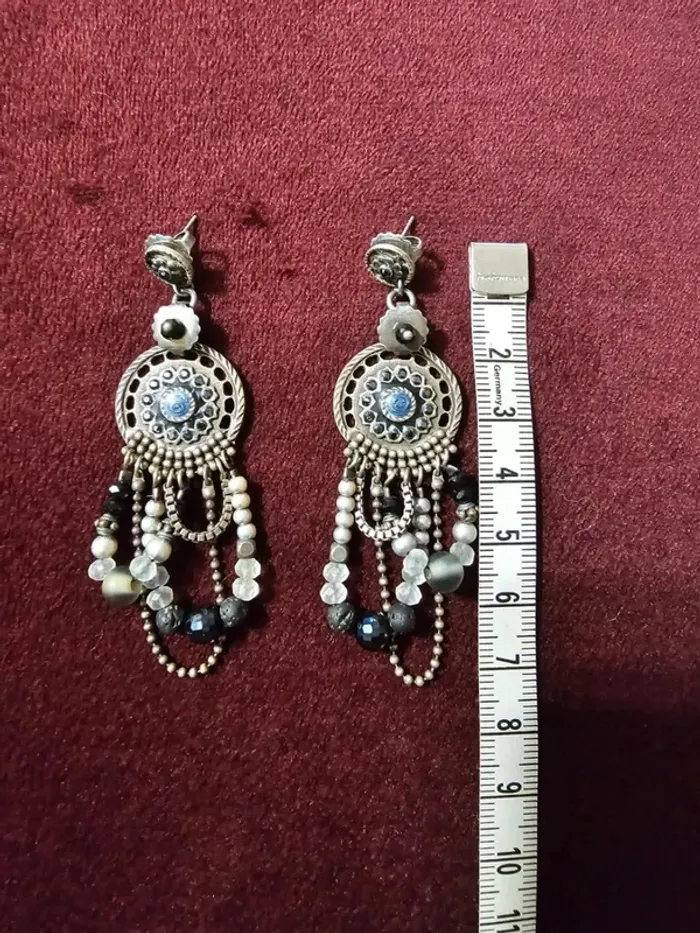 Magnifiques Boucles d'Oreilles Pendantes Fantaisie - Style Bohème Chic - 7cm - photo numéro 2