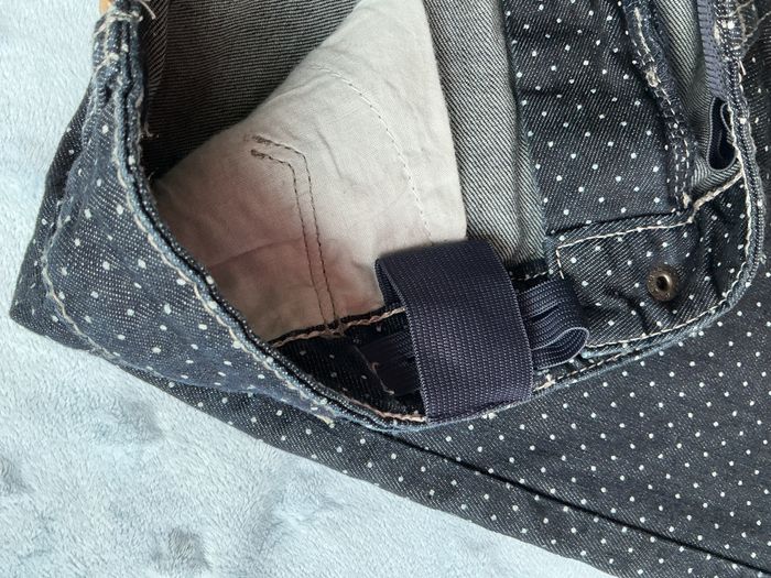 jupe en jean marine à pois blanc taille réglable 14 ans vertbaudet - photo numéro 7