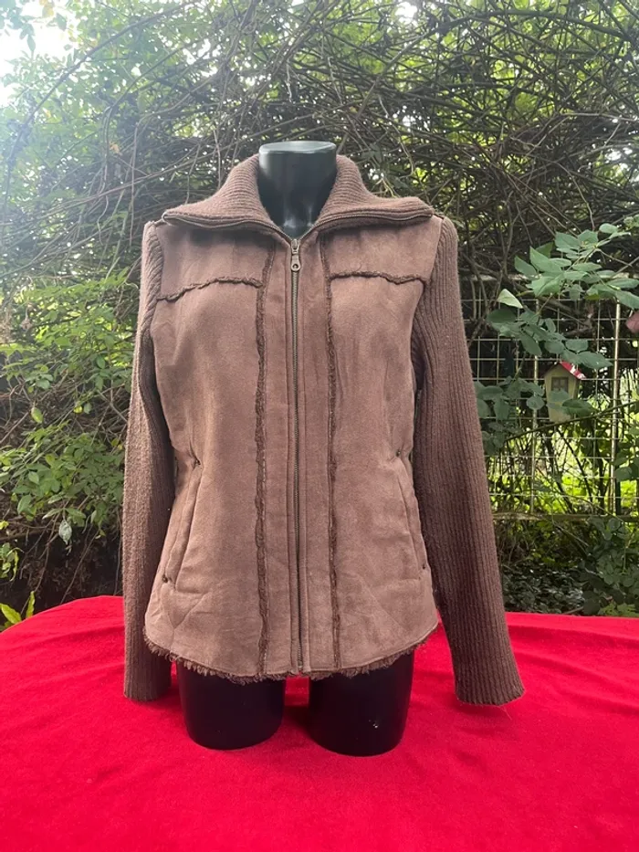 Veste marron doublée polaire IDPDT – Taille XL Automne