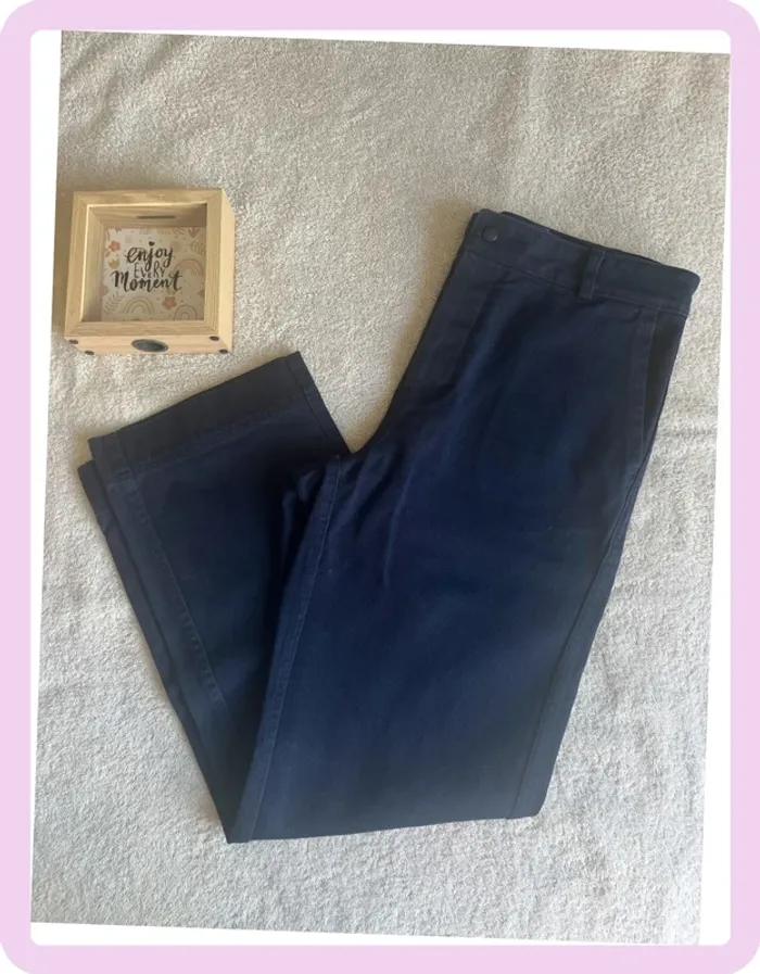 Pantalon droit bleu foncé Comptoir des Cotonniers – Taille 40 / L – 100 % Coton