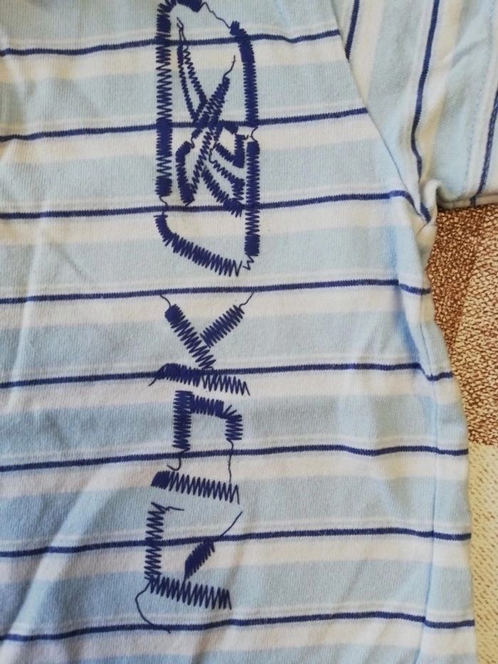 Polo 24 mois manches courtes rayé blanc/bleu Reebok - photo numéro 3