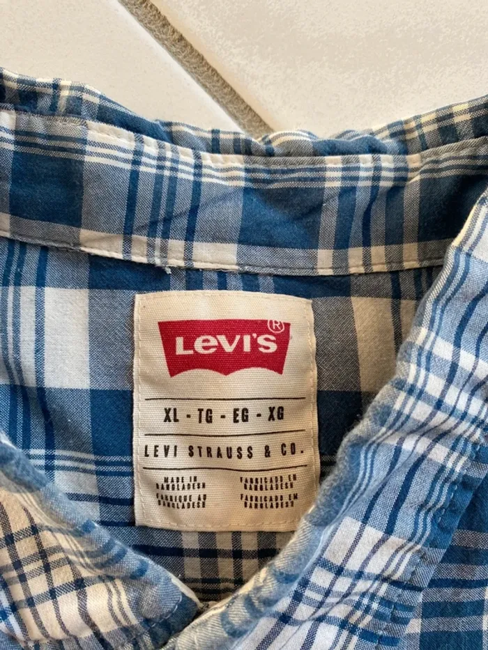 Chemise Levi’s à Carreaux Bleus – Taille XL – Parfait État - photo numéro 4
