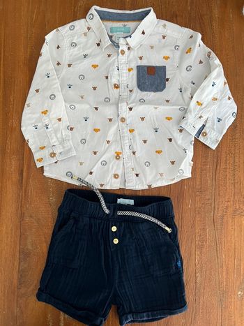 Ensemble lot chemise et short Obaïbi 23 mois