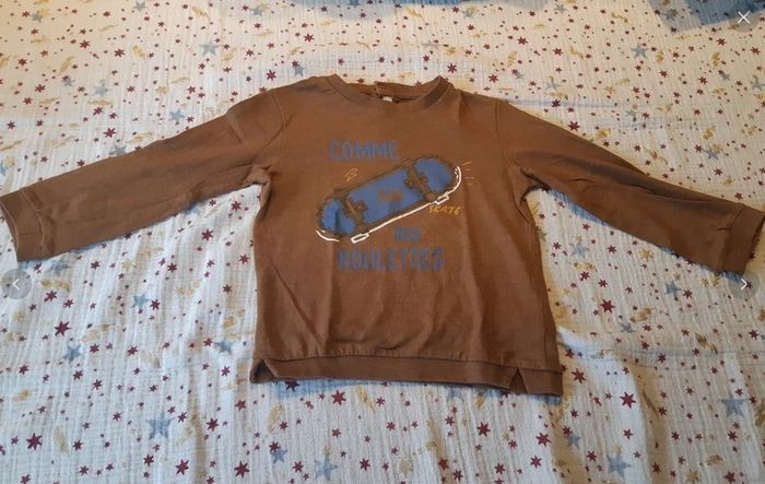 T-Shirt ML Skate marron 3 ans Gémo