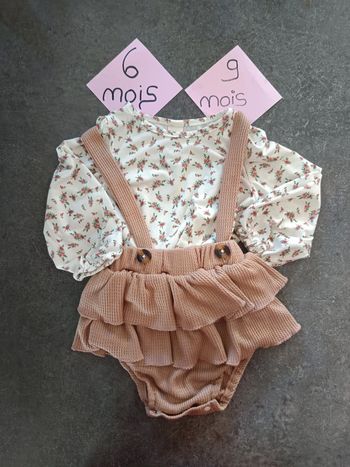 Ensemble haut + jupe culotte 6/9 mois