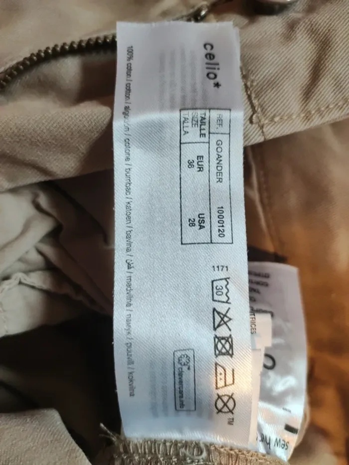 Pantalon cargo Celio beige - photo numéro 8