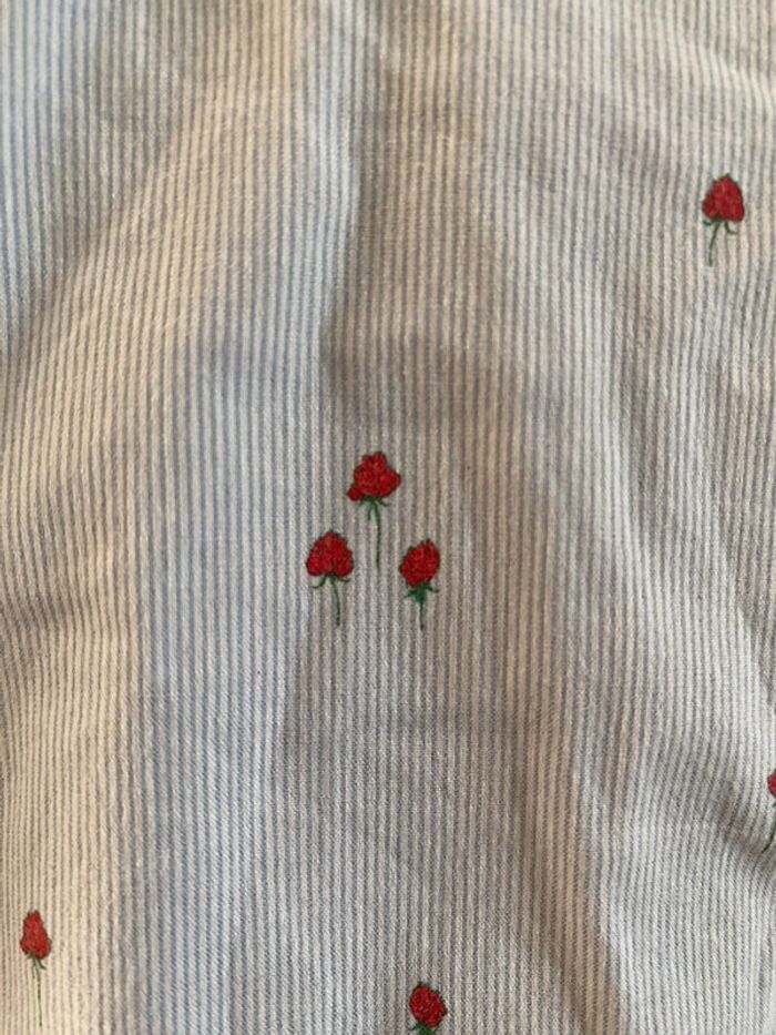 Blouse tee shirt Camaieu bleu à rayures avec froufrou taille 36 - photo numéro 5