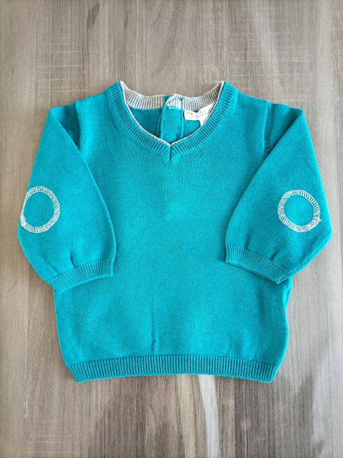 Lot de 2 pulls col V et 1 jean Kitchoun 3 mois - photo numéro 2