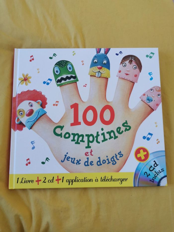 Livre avec 2 CD 100 comptines et jeux de doigts - photo numéro 1