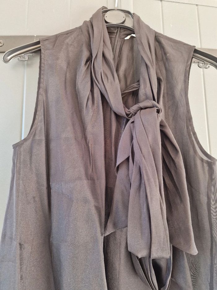 Debardeur noir tulle col lavallière - photo numéro 4