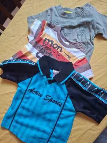 3 hauts manches courtes 12mois 