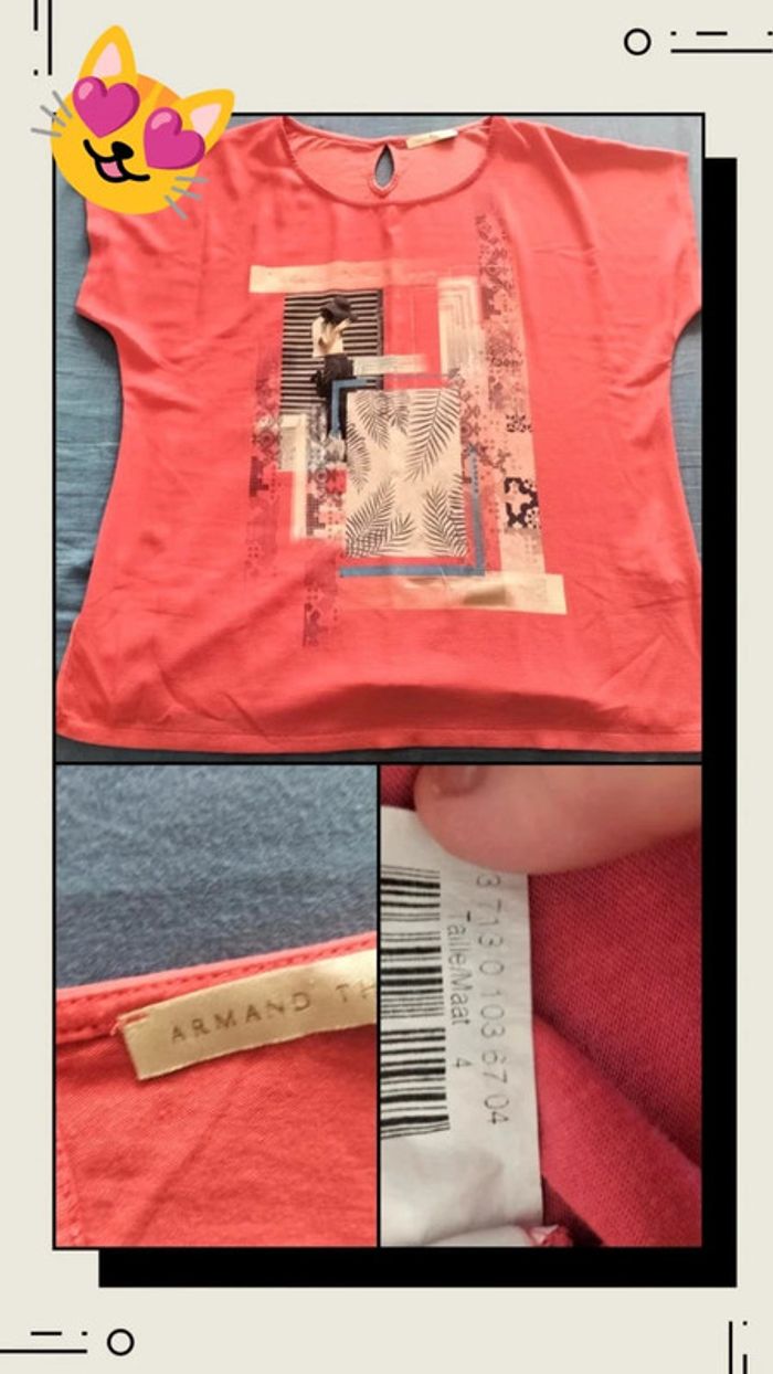 Maillot rouge orange Armand Thiery taille 4