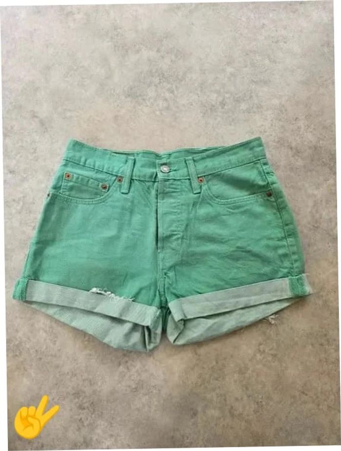 Short Levi's 501 W28 FR38 vert menthe Femme Women SHO167b - photo numéro 2