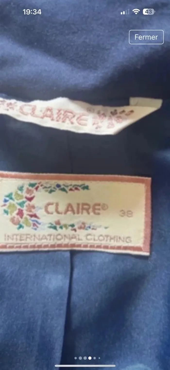 Veste longue vintage boutons dorés t 38 #claire - photo numéro 5