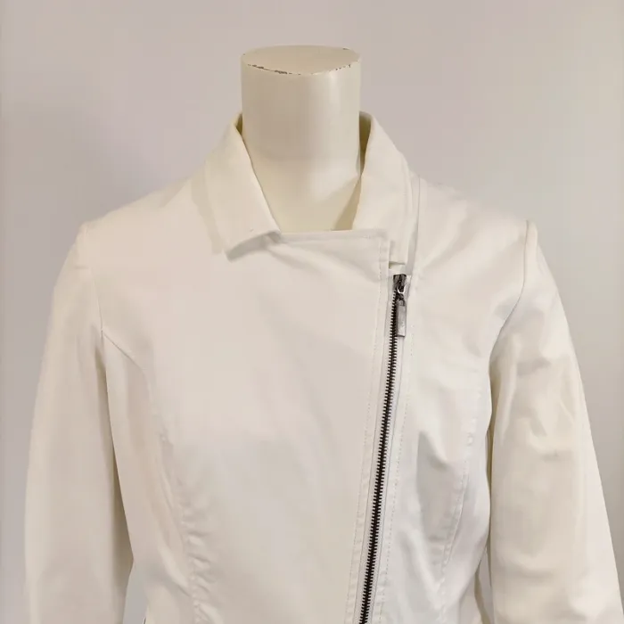 Veste blanche printemps/ été élégante -  Xanaka taille 42 - zip style perfecto A1539 - photo numéro 9