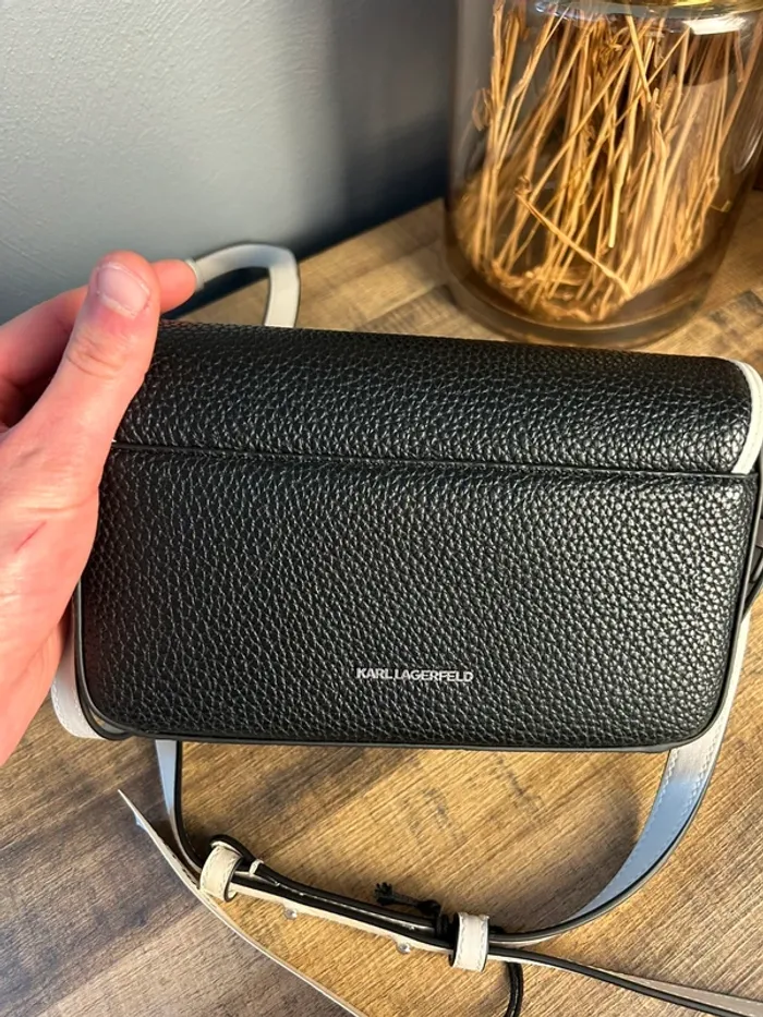Sac bandoulière Karl Lagerfeld noir et crème neuf - photo numéro 6