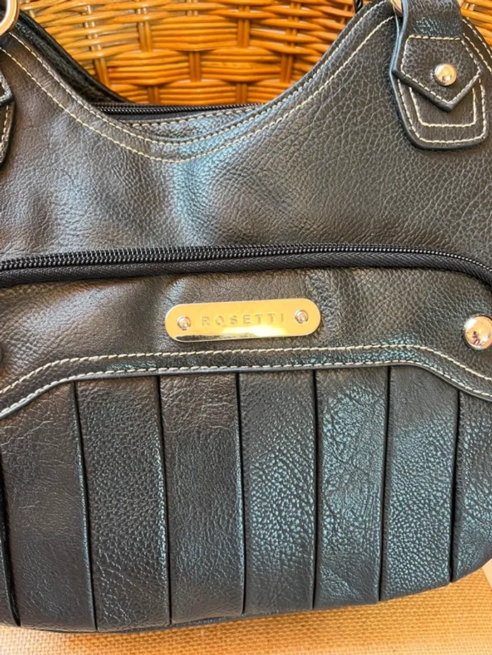 Sac noir vintage y2k marque Rosetti en cuir parfait état [ref2506SBl82] - photo numéro 11