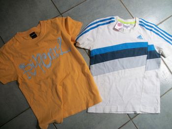 lot de 2 tee shirt garçon 8 ans rip curl et adidas