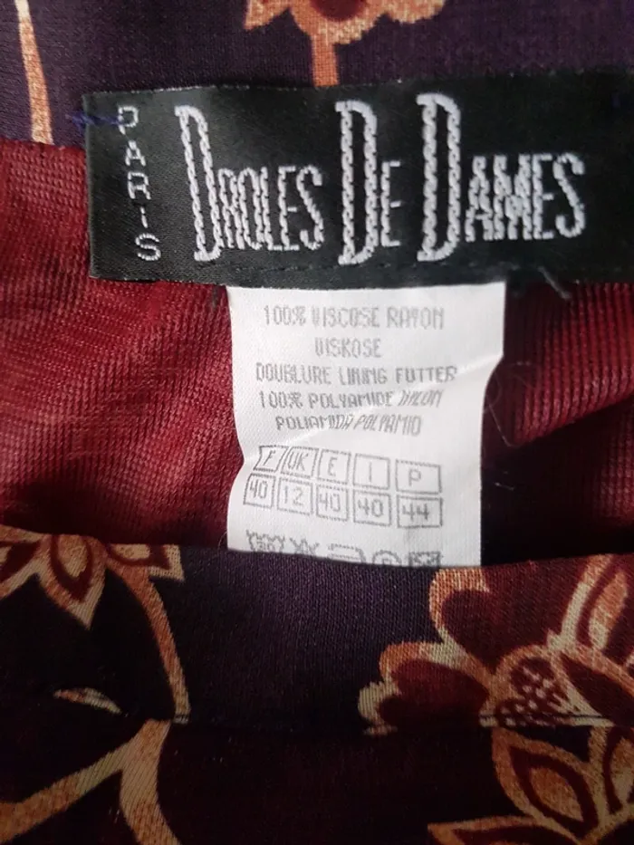 Jupe longue violine/beige Drôles de dames T 40 Neuve - photo numéro 4