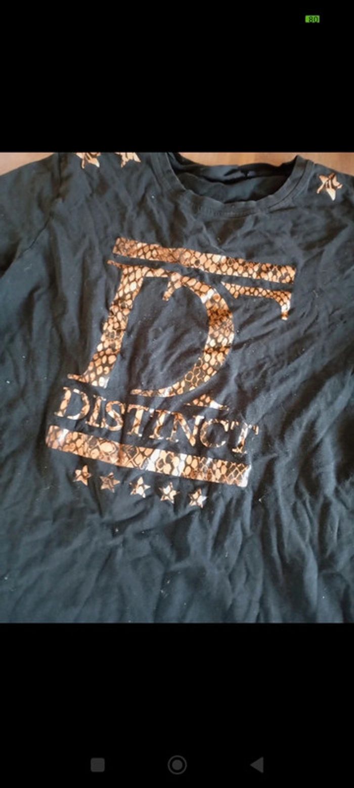 Distinct by Rohff 🔥 t-shirt homme urban taille XXL modèle noir étoile effet peau de serpent - photo numéro 2