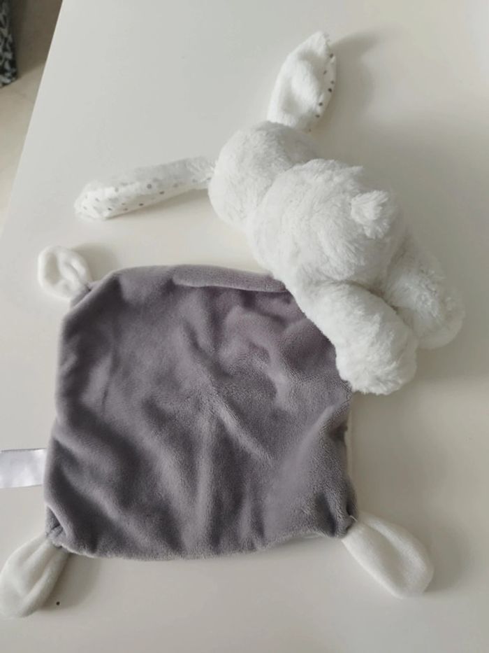 Doudou Lapin Pommette blanc - photo numéro 4