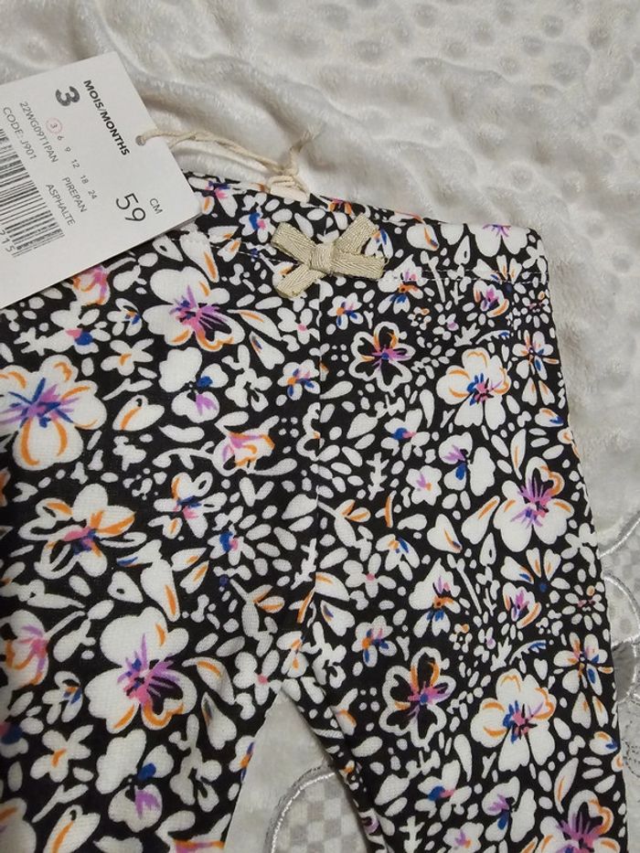 Legging fleuri asphalte - DPAM - 3M/59cm - photo numéro 2