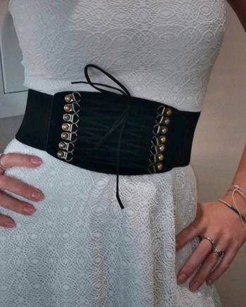 A10 ceinture gaine corset vintage rétro ajustable noire