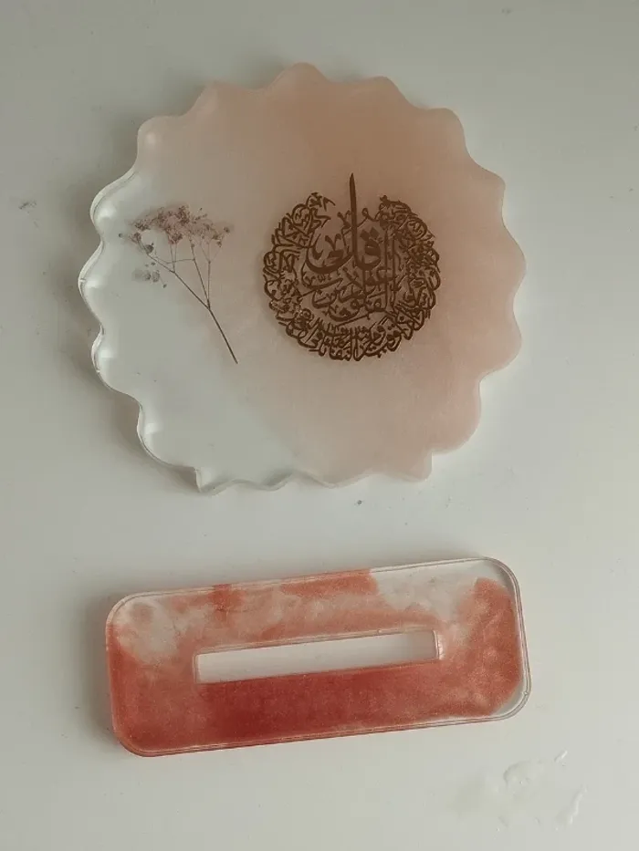 idée cadeau ornement bureau coiffeuse couvre tasse en résine abr012 - photo numéro 3