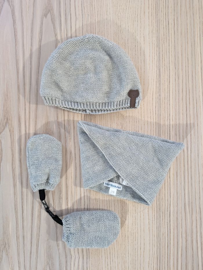 Ensemble bonnet snood moufles Vertbaudet