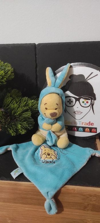 Disney doudou Winnie l'ourson déguisé Costume lapin jaune bleu abeille Mouchoir