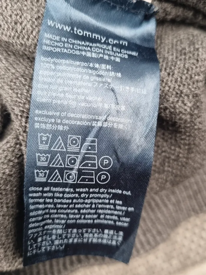 Veste zippée Tommy Hilfiger gris foncé – Taille XL Hommes (mesures en photos) - photo numéro 7