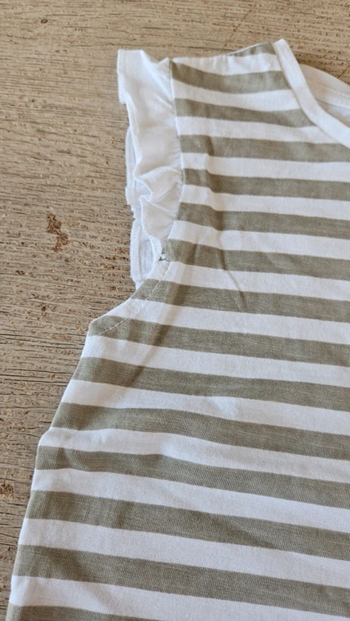 Blouse sans manche blanche à ligne grise, Zy Girl, 4/5 ans, neuve - photo numéro 4