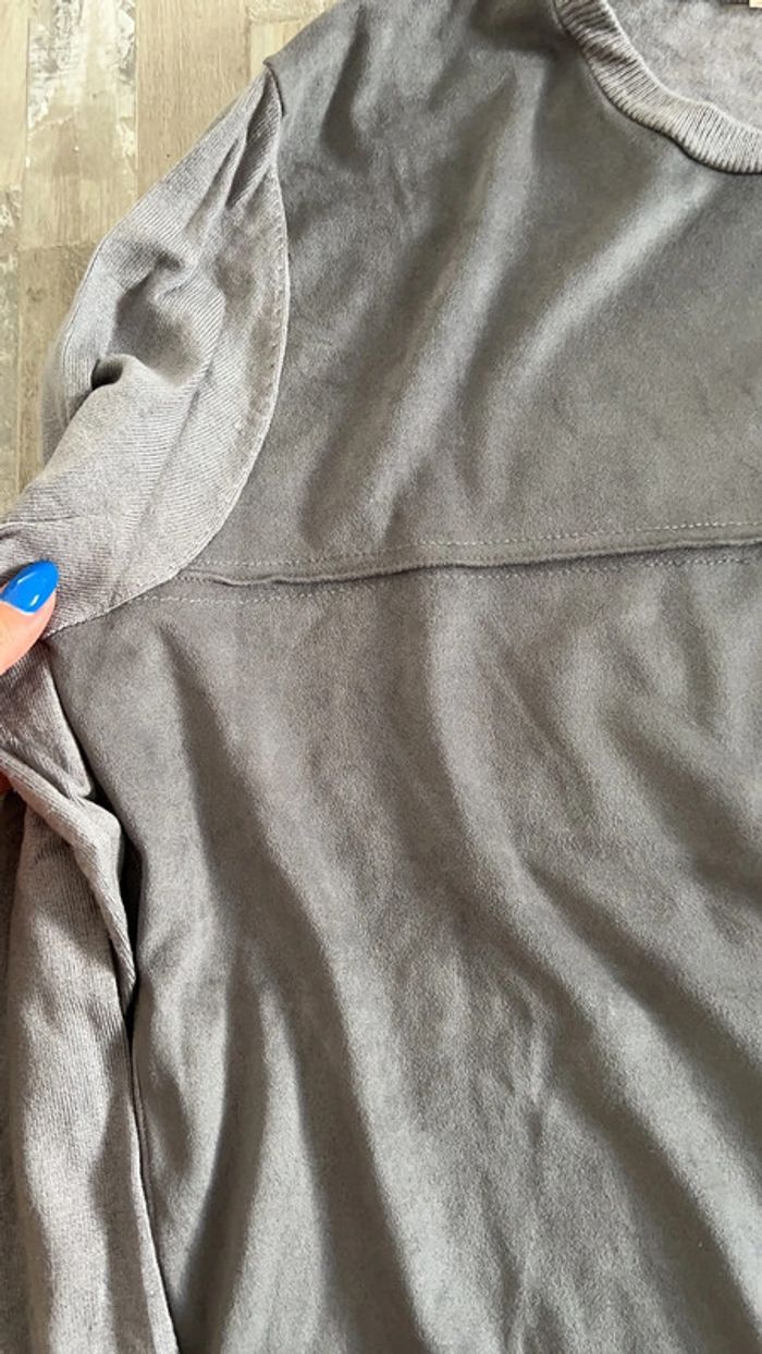Pull camaïeu en daim T42-44 - photo numéro 5