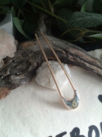 Barrette pique à cheveux bohème  soleil.