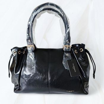 Grand sac craquelé noir Flora Co