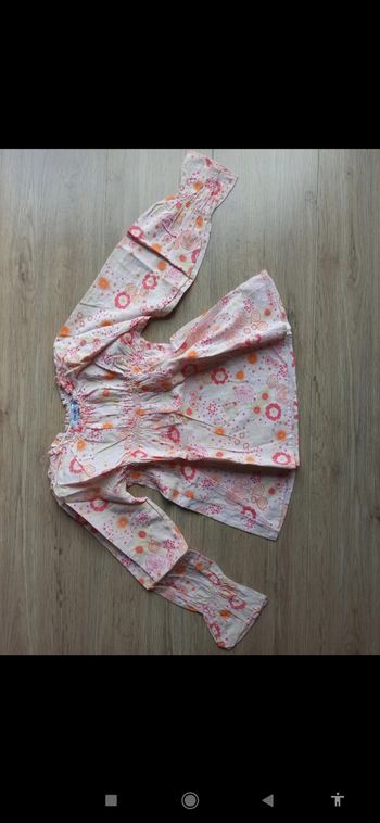 blouse liberty froncée avec manches bouffantes liberty  okaidi 6 ans