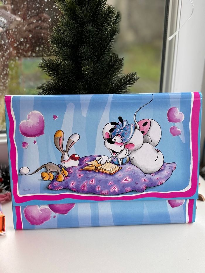 Trieur diddl format A4 - diddlina et son chien bibombl - ancienne collection - vintage