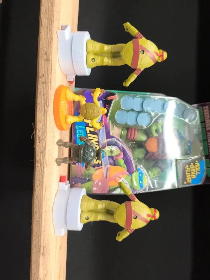 Lot tortue ninja tmnt mutant teenager turtle flingers Leonardo 2002 figurine figure action disque - photo numéro 8