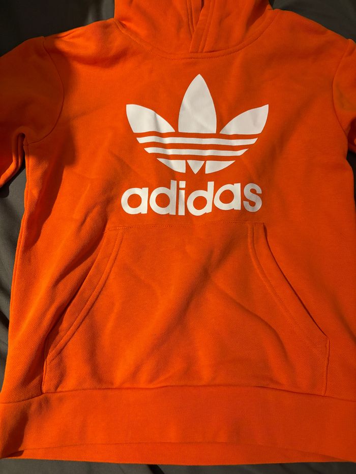 Sweat à capuche Adidas orange 8-9 ans 134 cm - photo numéro 3