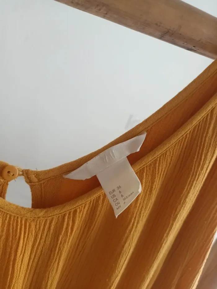 Combishort effet gaze de coton et dentelle H&M taille 36 - photo numéro 2