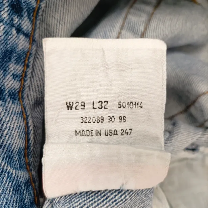 Jean Levi’s 501 vintage W29 L32 – 100 % coton – made in USA – coupe droite A1278 - photo numéro 8