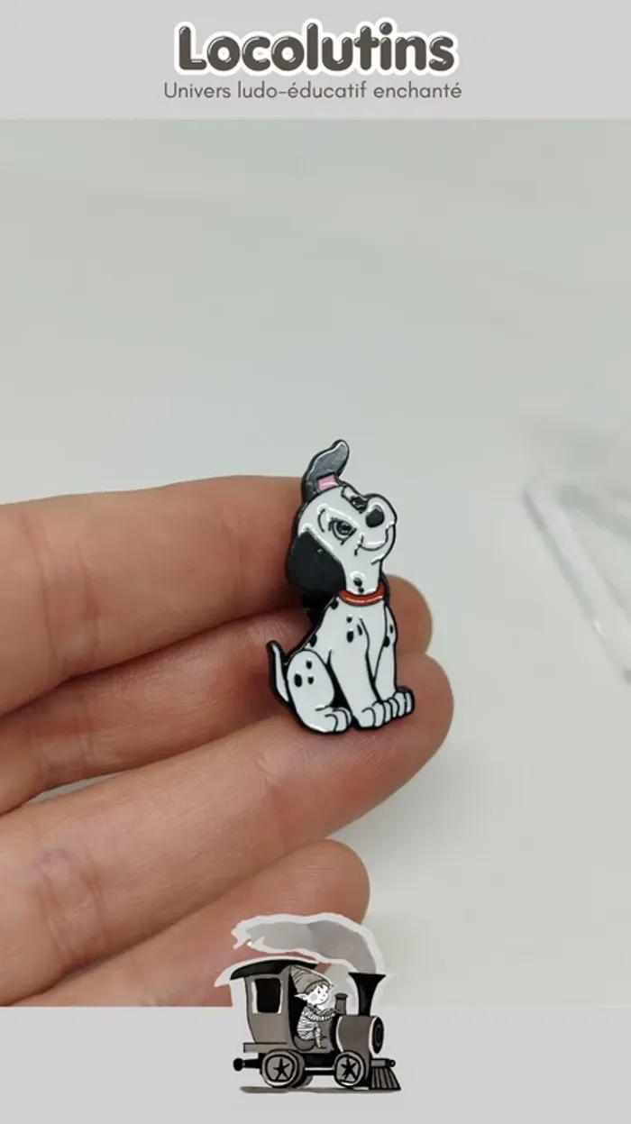 🚂 Pin’s chiot Dalmatien ▪ noir métal - photo numéro 2